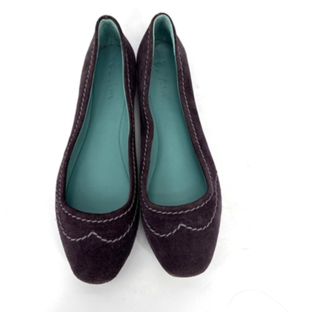 Boden Ballet Flats Women's 8 Purple Suede Almond Toe Slip On EU 39